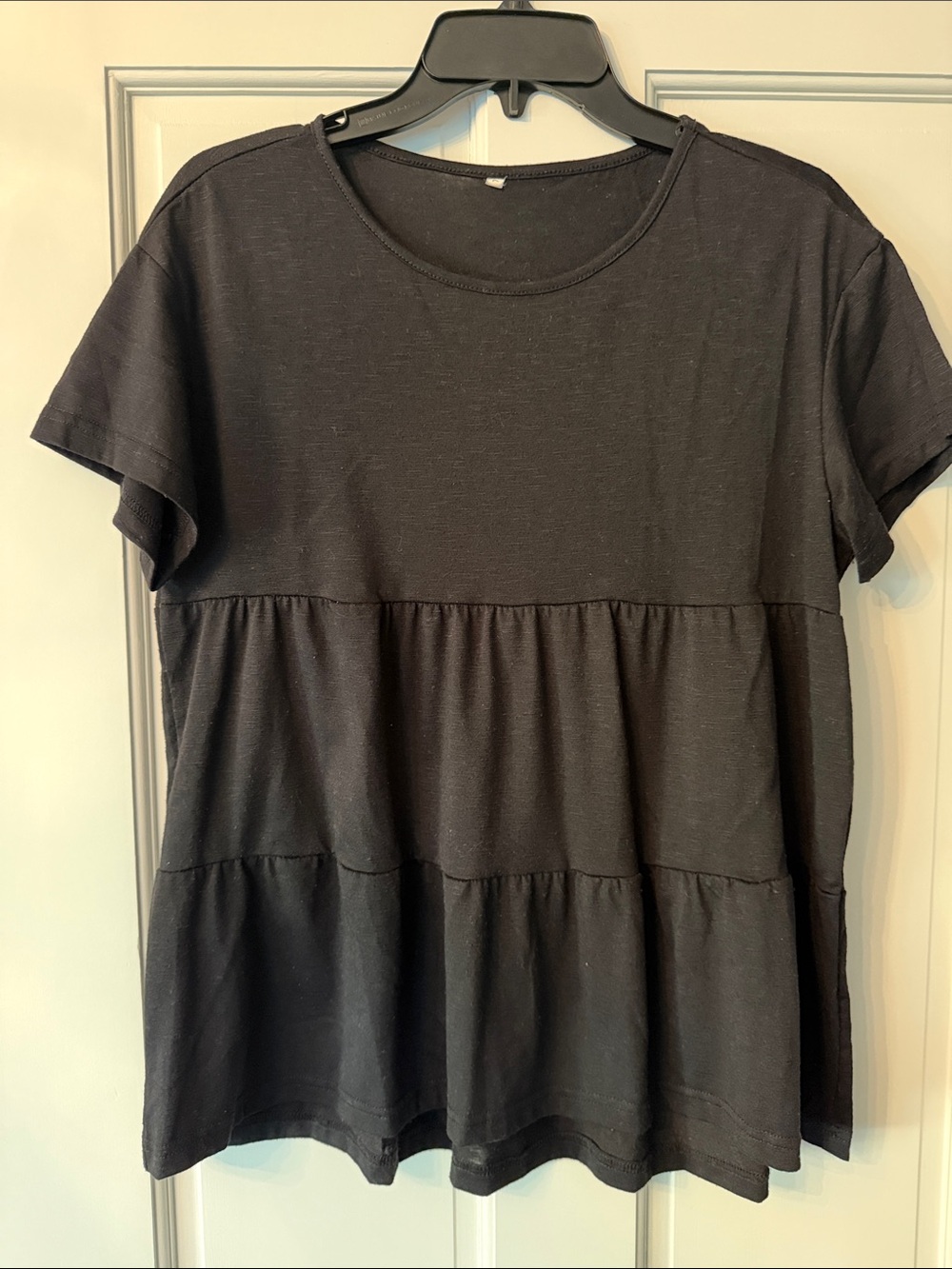 Amazon Black Tiered Short-Sleeve Tiered Top